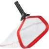 ProTuff 17.5" fine mesh pool silt net — red aluminum frame, universal pole handle